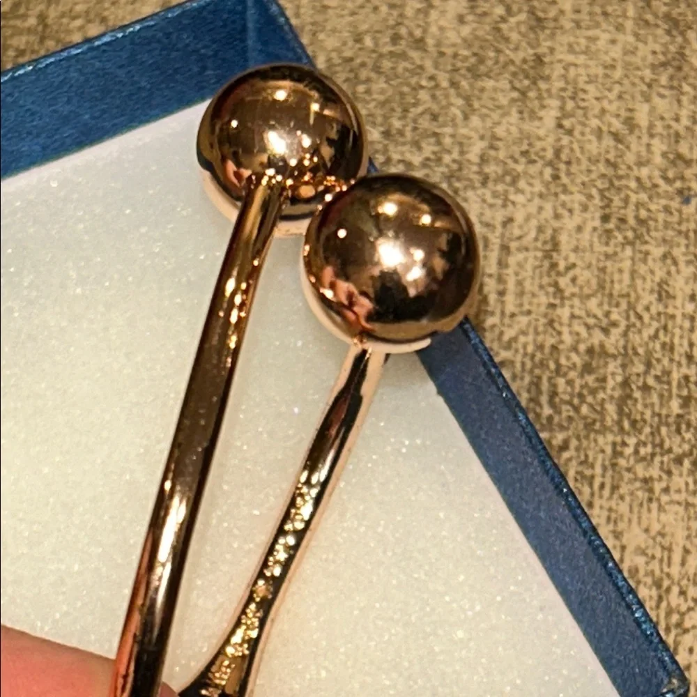 Kate Spade Golden Girl Rose Gold Hinged Open Cuff Bracelet - Picture 7 of 9